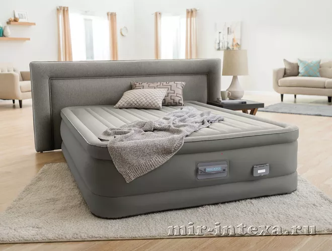 Купить надувную кровать со встроенным насосом 220В 152х203х46см Intex 64770