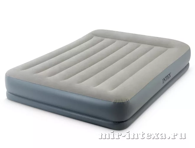 Купить надувную кровать со встроенным насосом 220В 152х203х30см Intex 64118