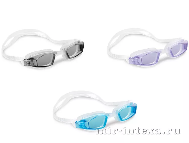 Купить очки для плавания Free Style Sport Goggles, 3 цвета, Intex 55682 в Москве