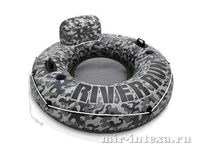 Купить надувной круг со спинкой Хаки River Run I 135см, Intex 58835 в Москве