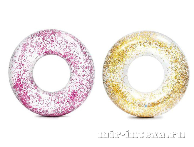 Купить круг Transparent Glitter 119см, 2 цвета, Intex 56274